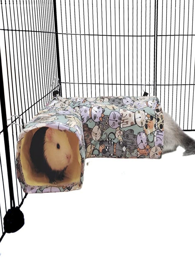 EAEDMY Guinea Pig Rat Ferret Hammock Hideout, Corner Tunnel, 14.2"x 9.8"x 4.3", Suitable for Small Pets, Easy to Clean - Image 1